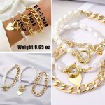 IFKM 6 PACK (24 PCS) Boho Gold Chain Bracelets Set for Women Girls, 14K Gold Plated Multiple Layered Stackable Open Cuff Wrap Bangle Adjustable Link Italian Cuban Jewelry for Women Girls Gift… - Image 4